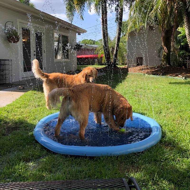 Dog Sprinkler Pad Inflatable PVC Cooling Mat Splash Pad Outdoor Summer Water Play Mat Small Medium Large Dogs Portable Garden | Koossa